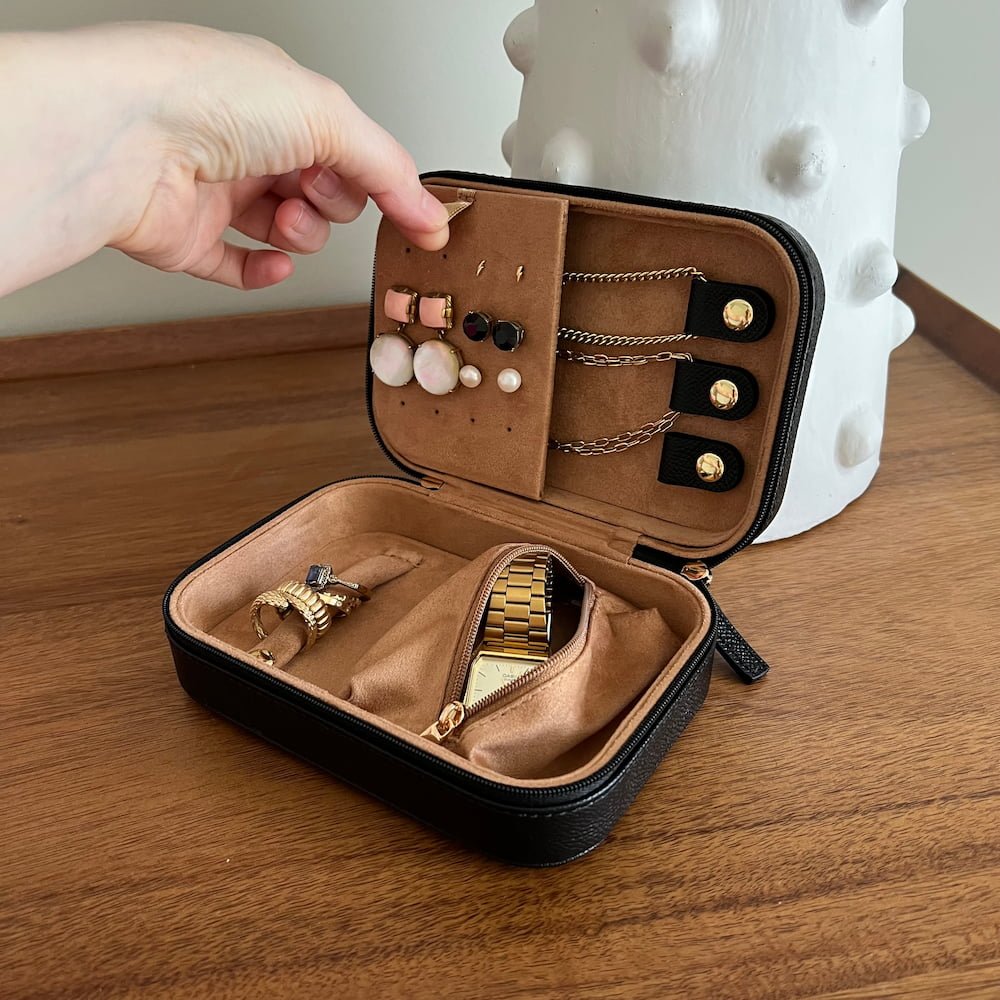 Travel Jewellery Case - Black Jewellery Box