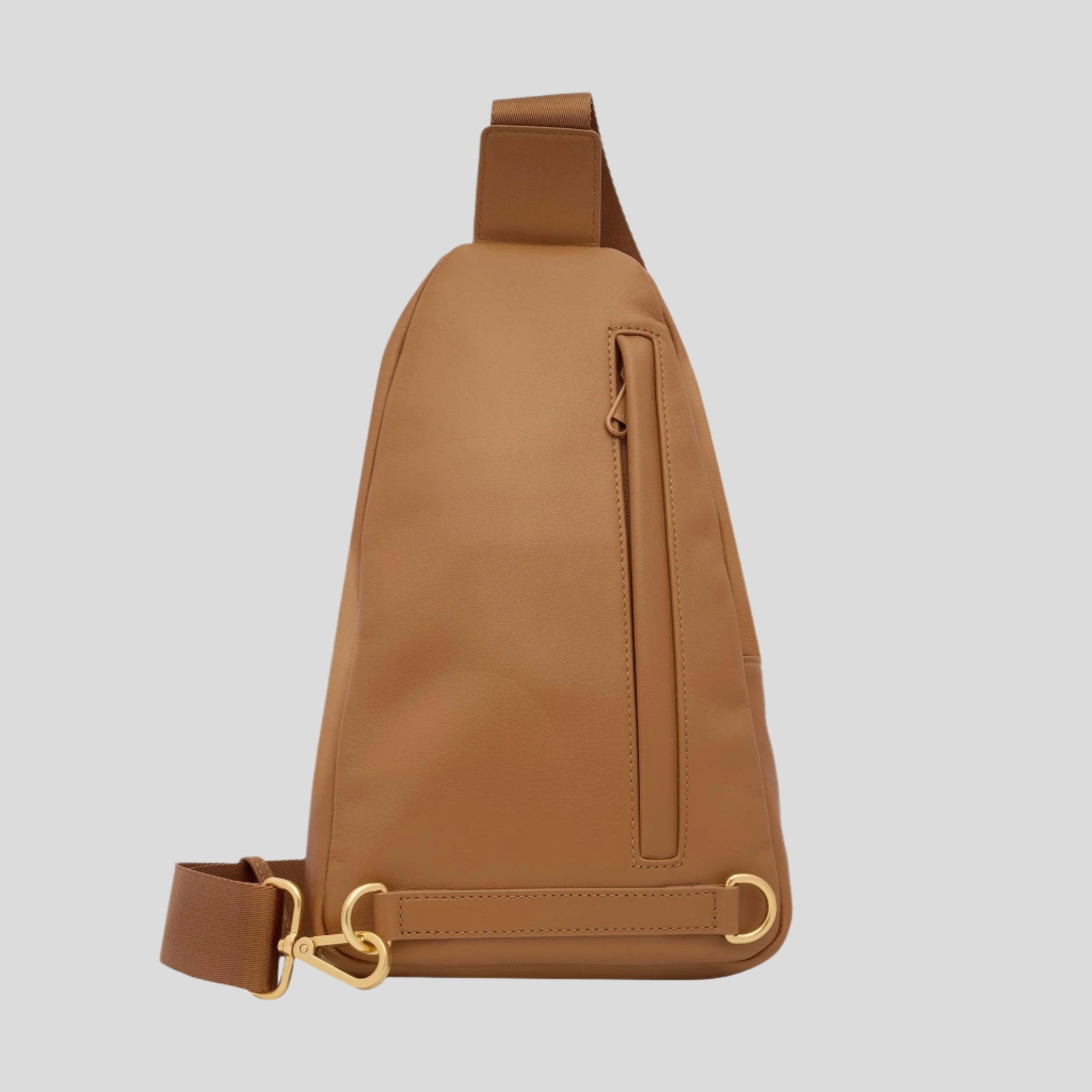 The Multiwear Sling Bag -- Tan Bold Logo