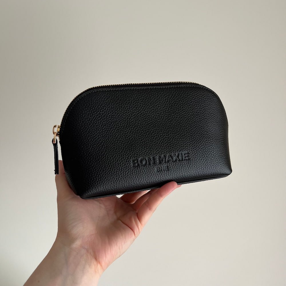 Leather Makeup Case - Black Handy Pouches + Cases