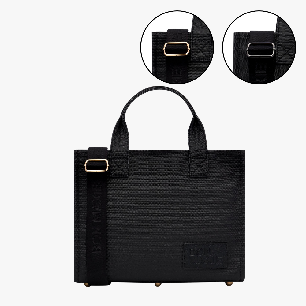Mini Bon Vivant Structured Tote Bag -- Coated Black