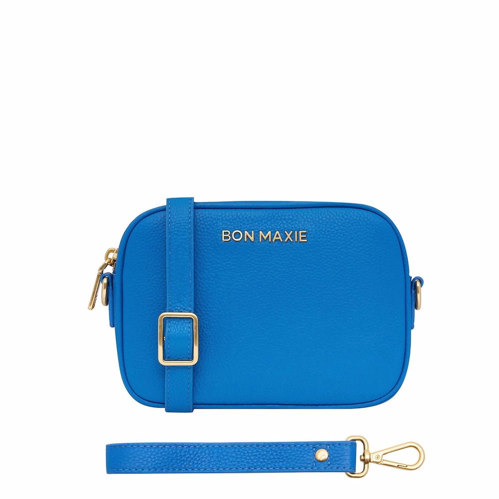 Mini Sidekick Wallet Crossbody Bag - Cobalt Bags Brushed Gold