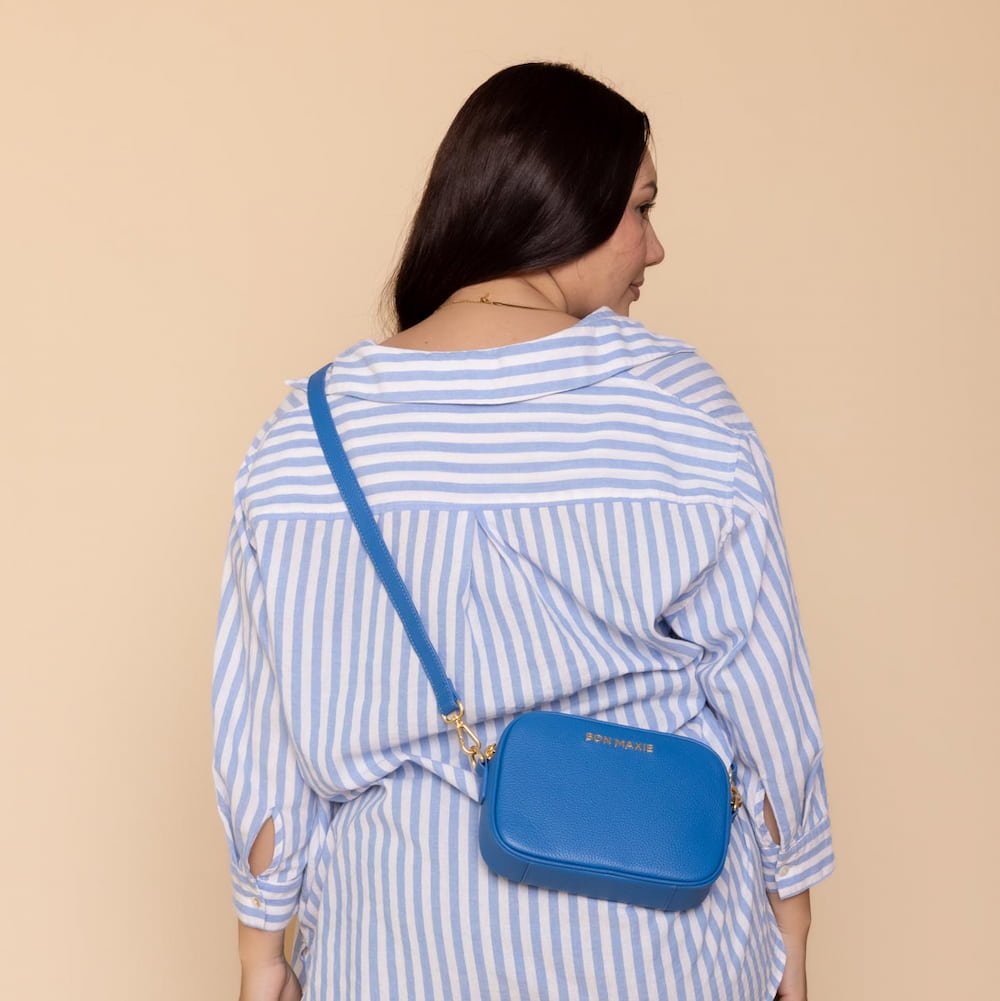 Mini Sidekick Wallet Crossbody Bag - Cobalt Bags Brushed Gunmetal