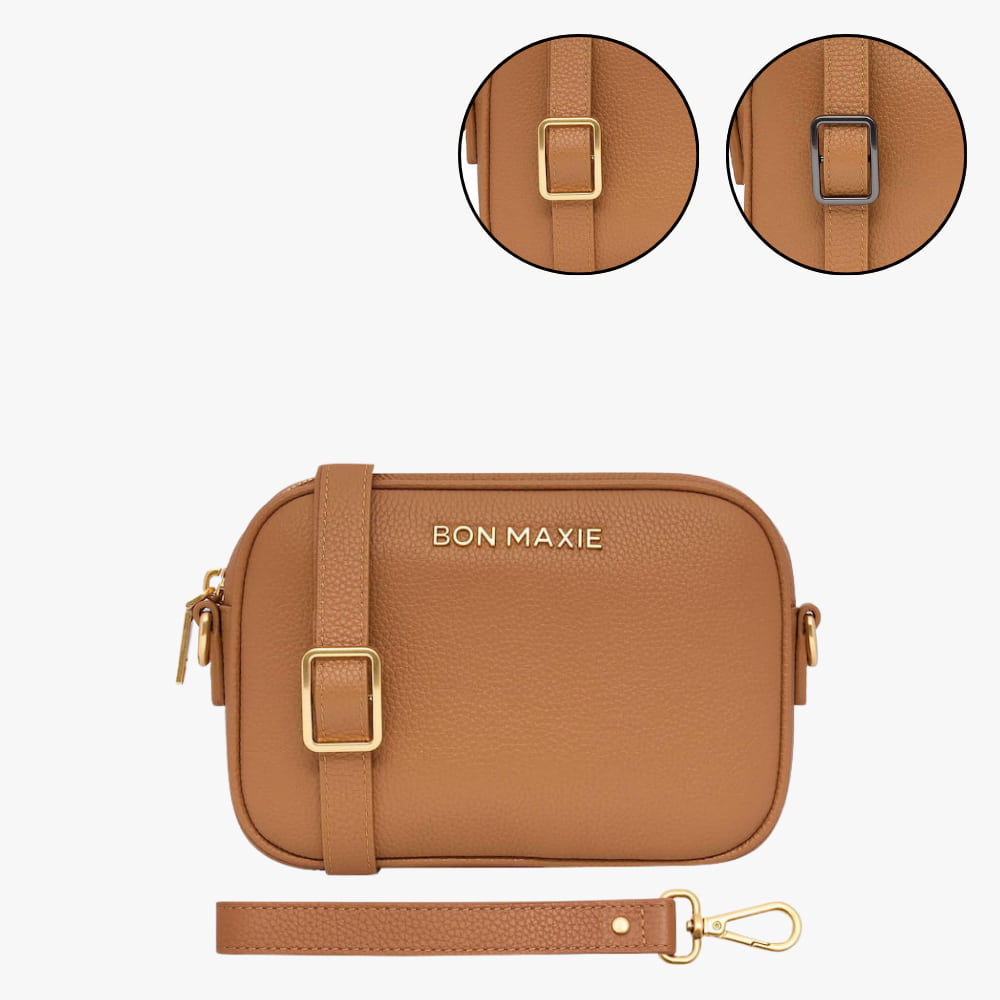 Mini Leather Sidekick Wallet Crossbody Bag - Tan