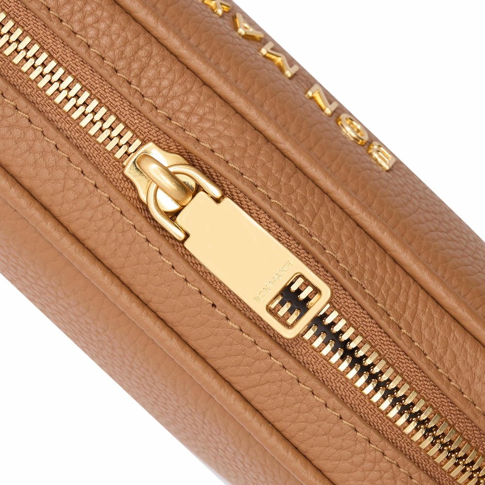 Mini Sidekick Wallet Crossbody Bag - White Caviar Bags Brushed Gold