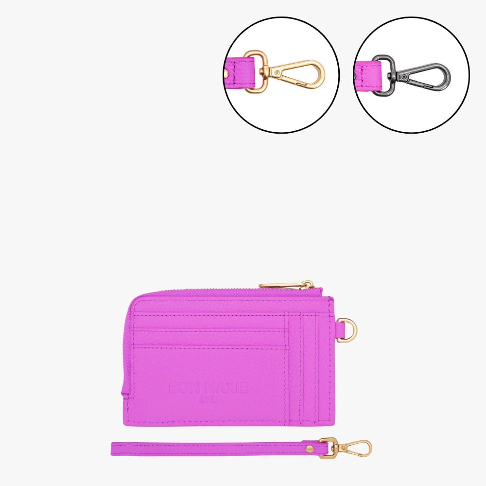 Everyday Mini Wallet - Fuchsia Wallets Brushed Gold