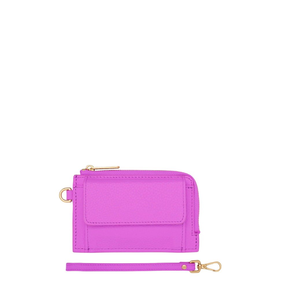 Everyday Mini Wallet - Fuchsia Wallets Brushed Gold