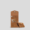 Mini Leather Jewellery Case -- Tan Suede