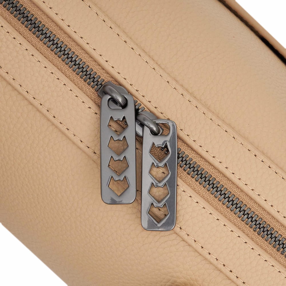 Mini Leather Accomplice Shoulder Bag - Almond Bags Brushed Gunmetal