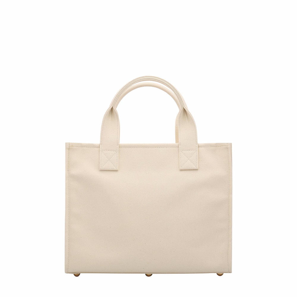 Mini Bon Vivant Structured Tote Bag - Natural Canvas Bags Natural Canvas