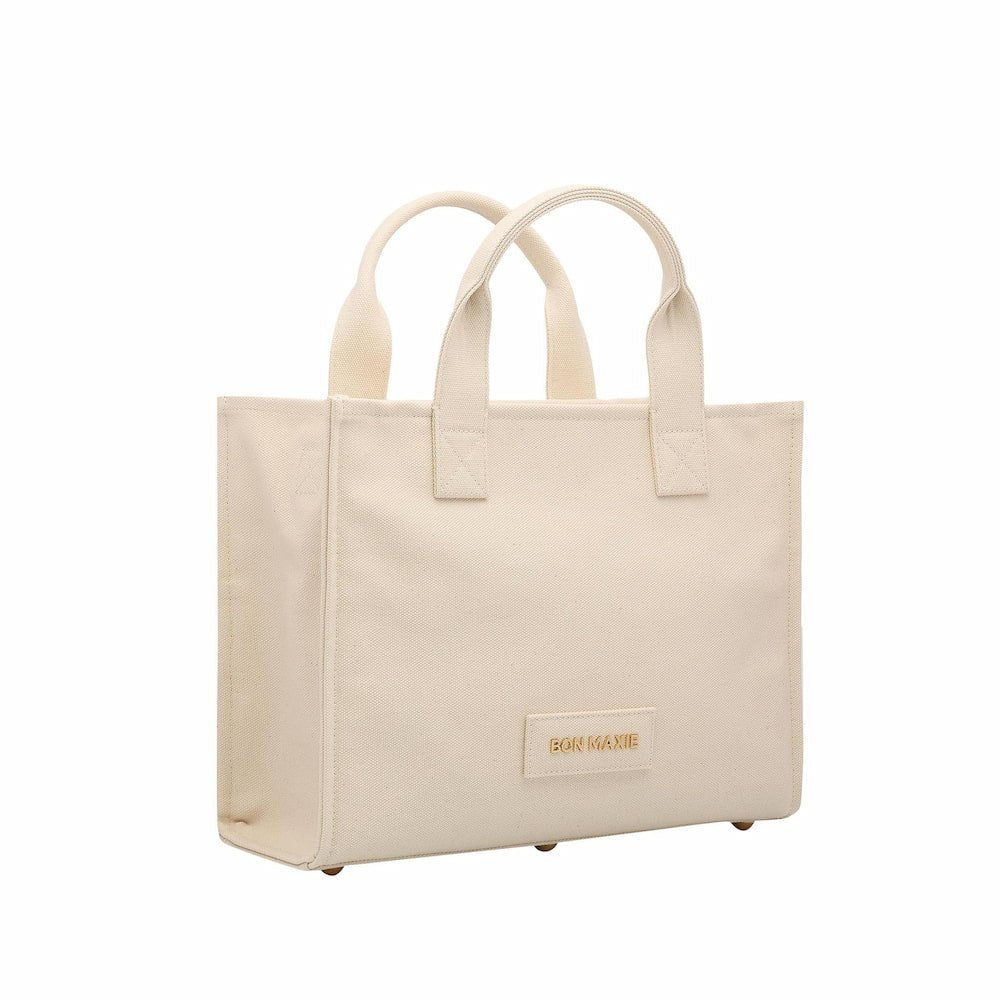 Mini Bon Vivant Structured Tote Bag - Natural Canvas Bags Natural Canvas