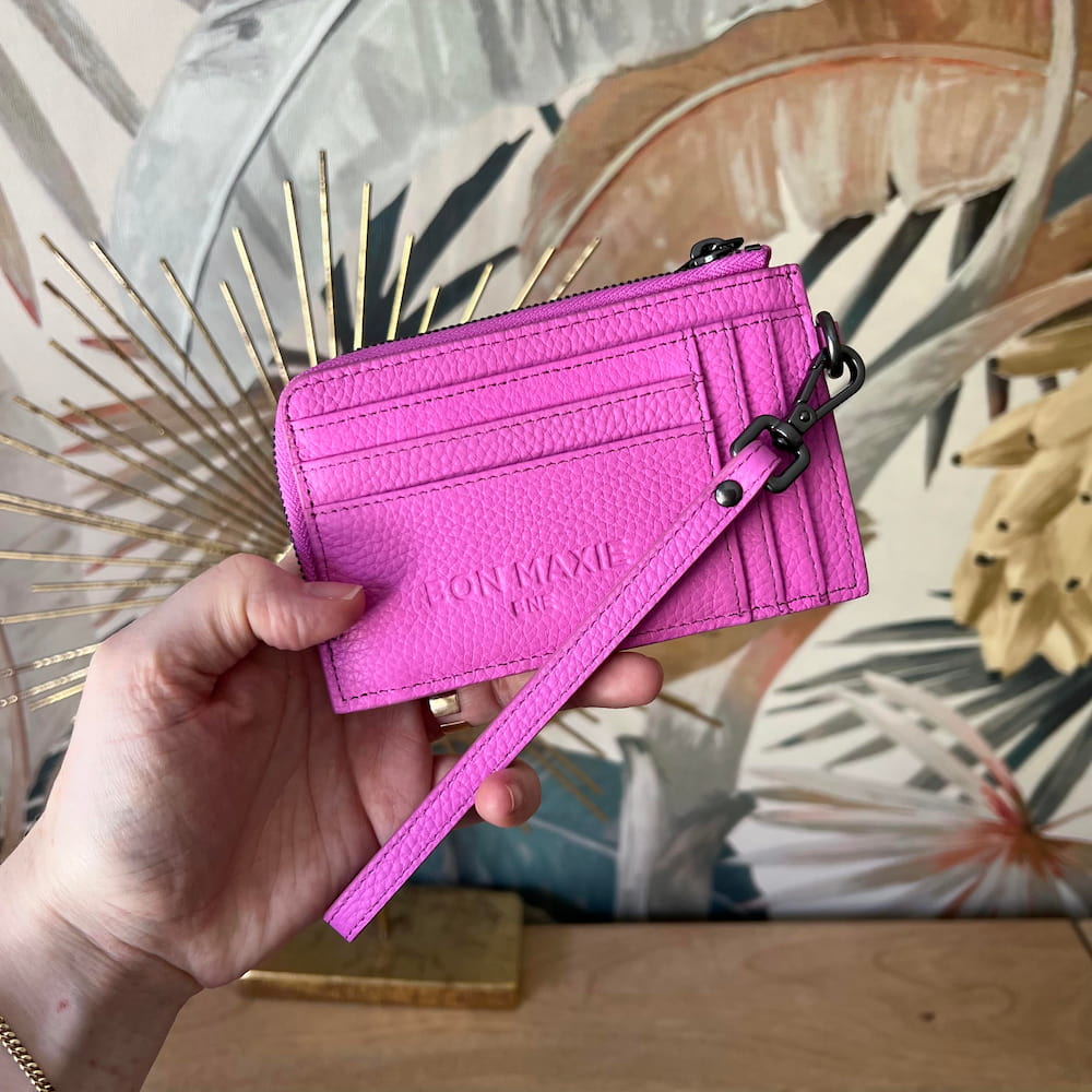 Everyday Mini Wallet - Fuchsia Wallets Brushed Gold