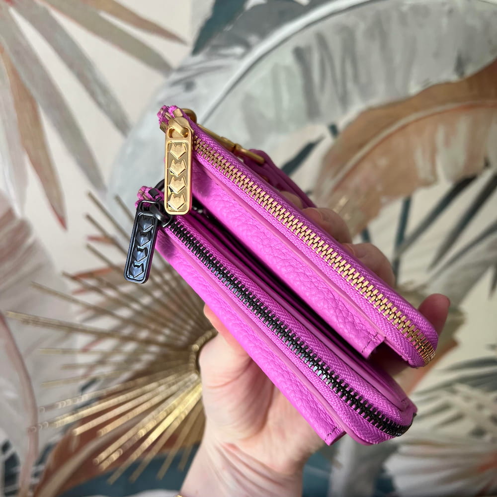 Everyday Mini Wallet - Fuchsia Wallets Brushed Gold