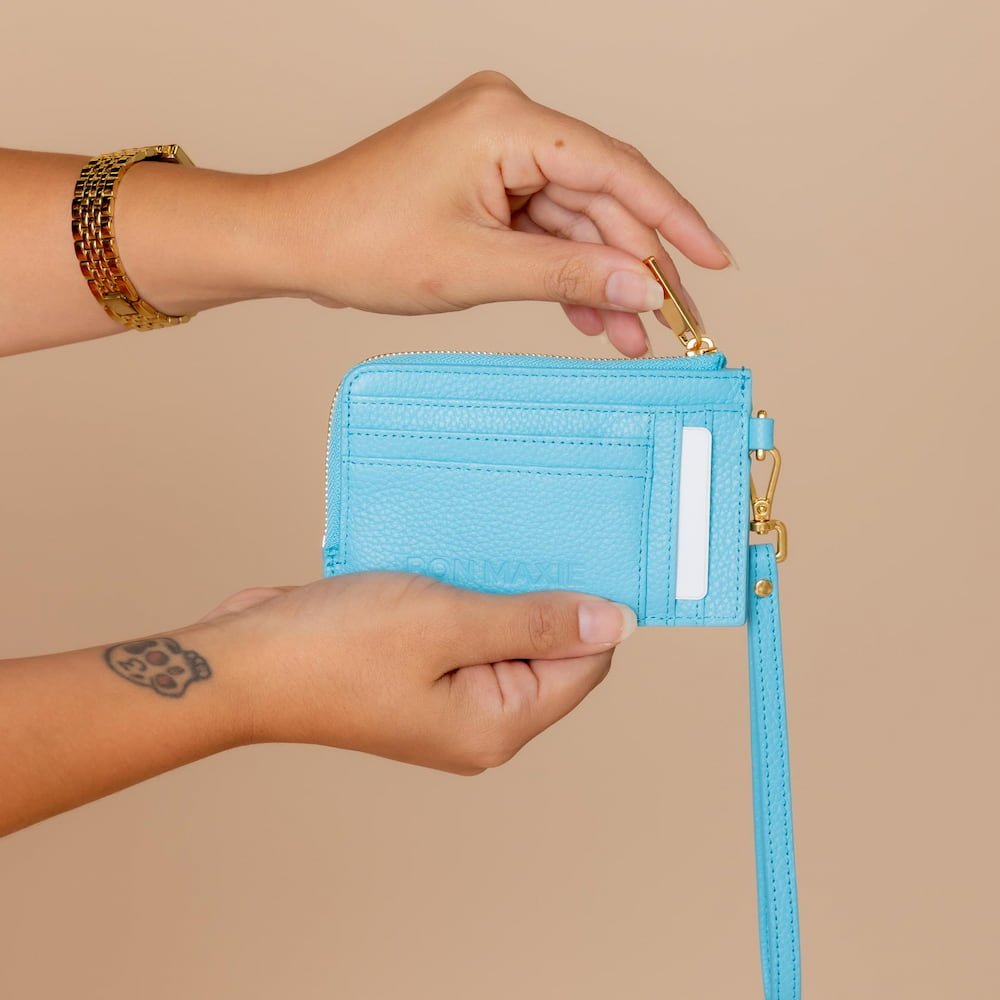 Everyday Mini Wallet - Electric Blue Wallets Brushed Gold