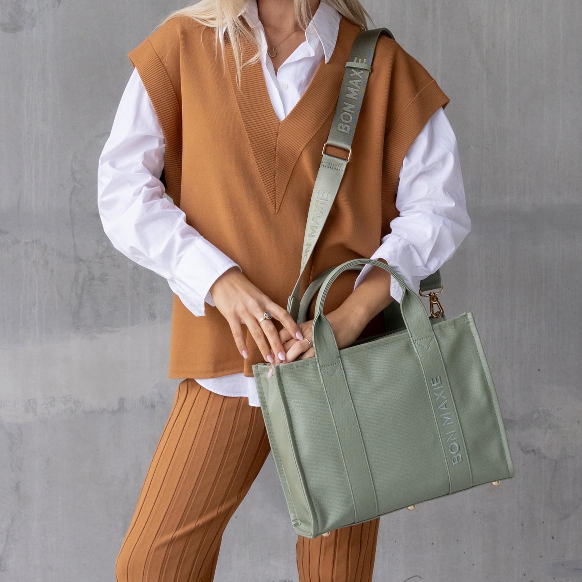 Mini Bon Vivant Structured Tote Bag - Sage Bags