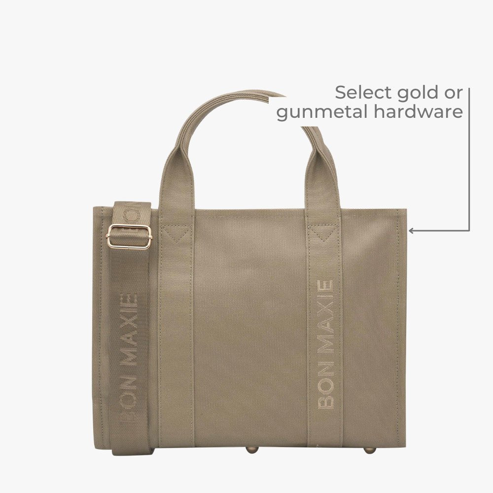 Mini Bon Vivant Structured Tote Bag - Latte Bags Gold