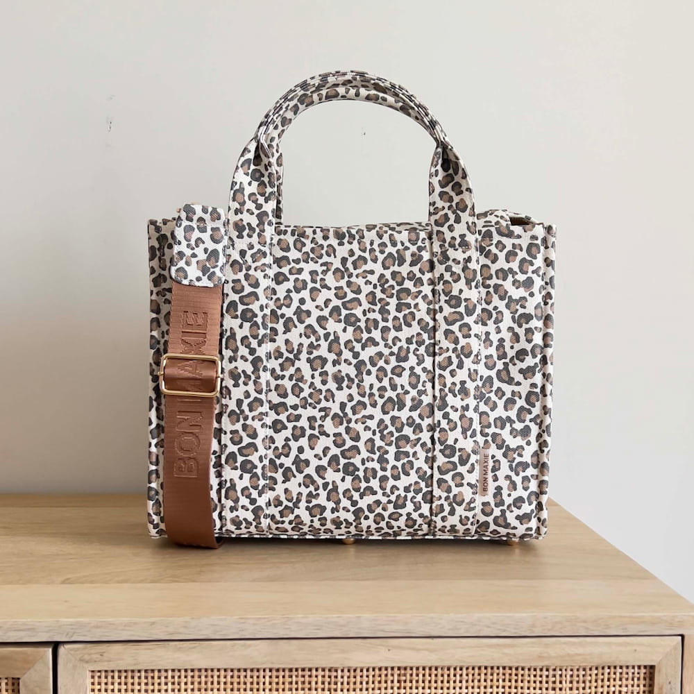 Mini Bon Vivant Structured Tote Bag 2.0 - Leopard/Tan Bags