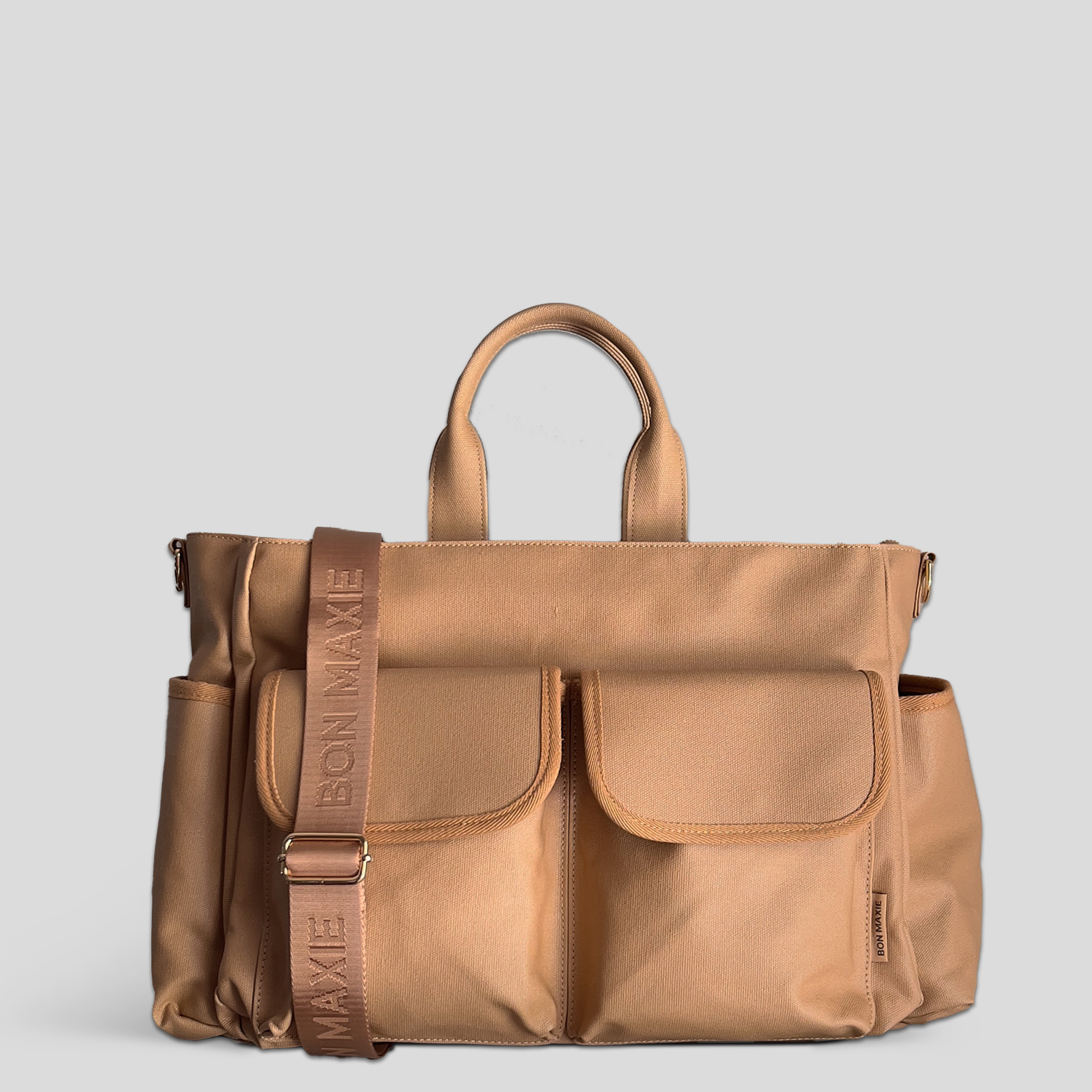 Multi-Pocket Laptop or Baby Bag -- Tan