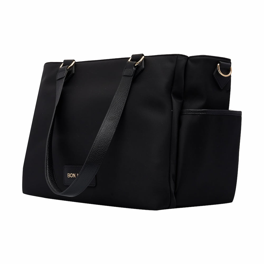 Carryall Tote + Pouch - Black Nylon Bags Gold