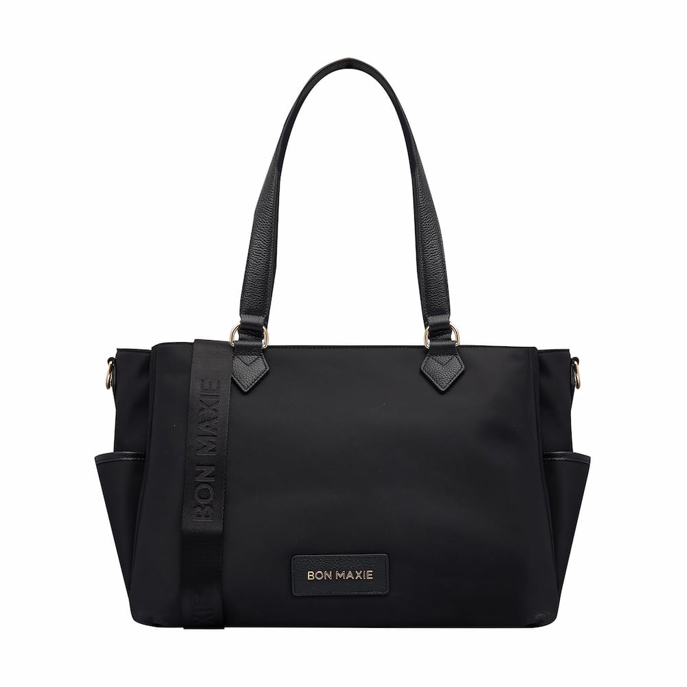 Nappy or Not Carryall Tote + Pouch --  Black Nylon