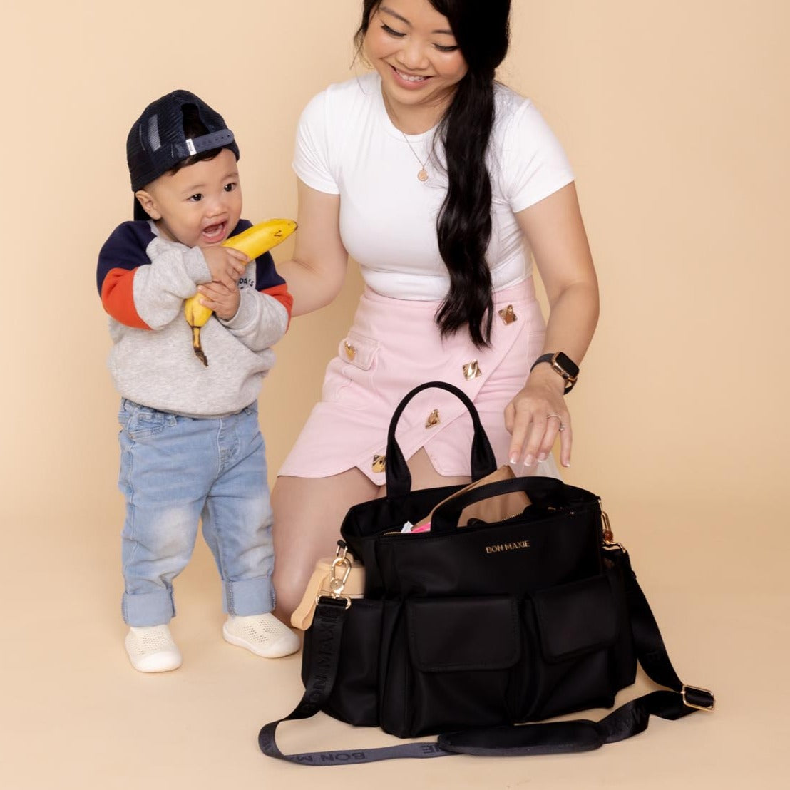 Day Bag (Nappy or Not) - Black Nylon