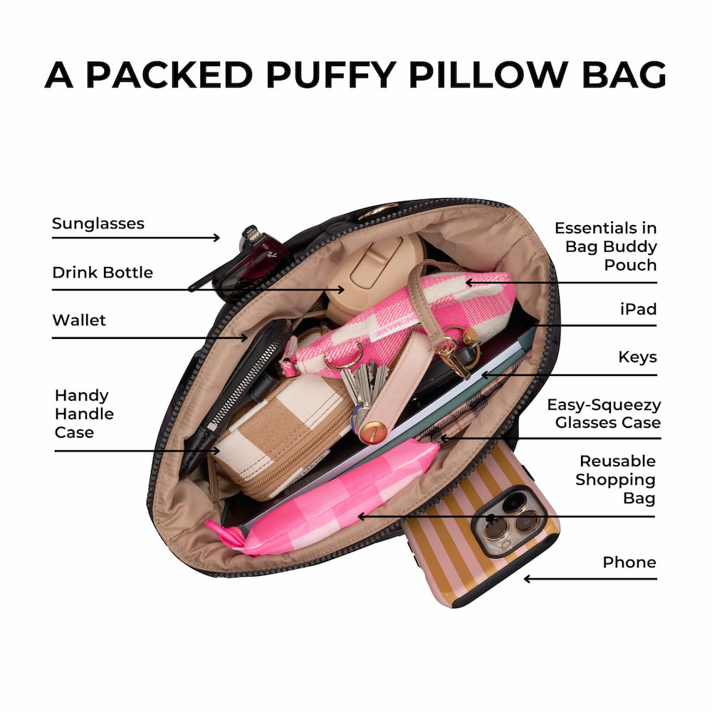 Puffy Pillow Crossbody Bag - Black