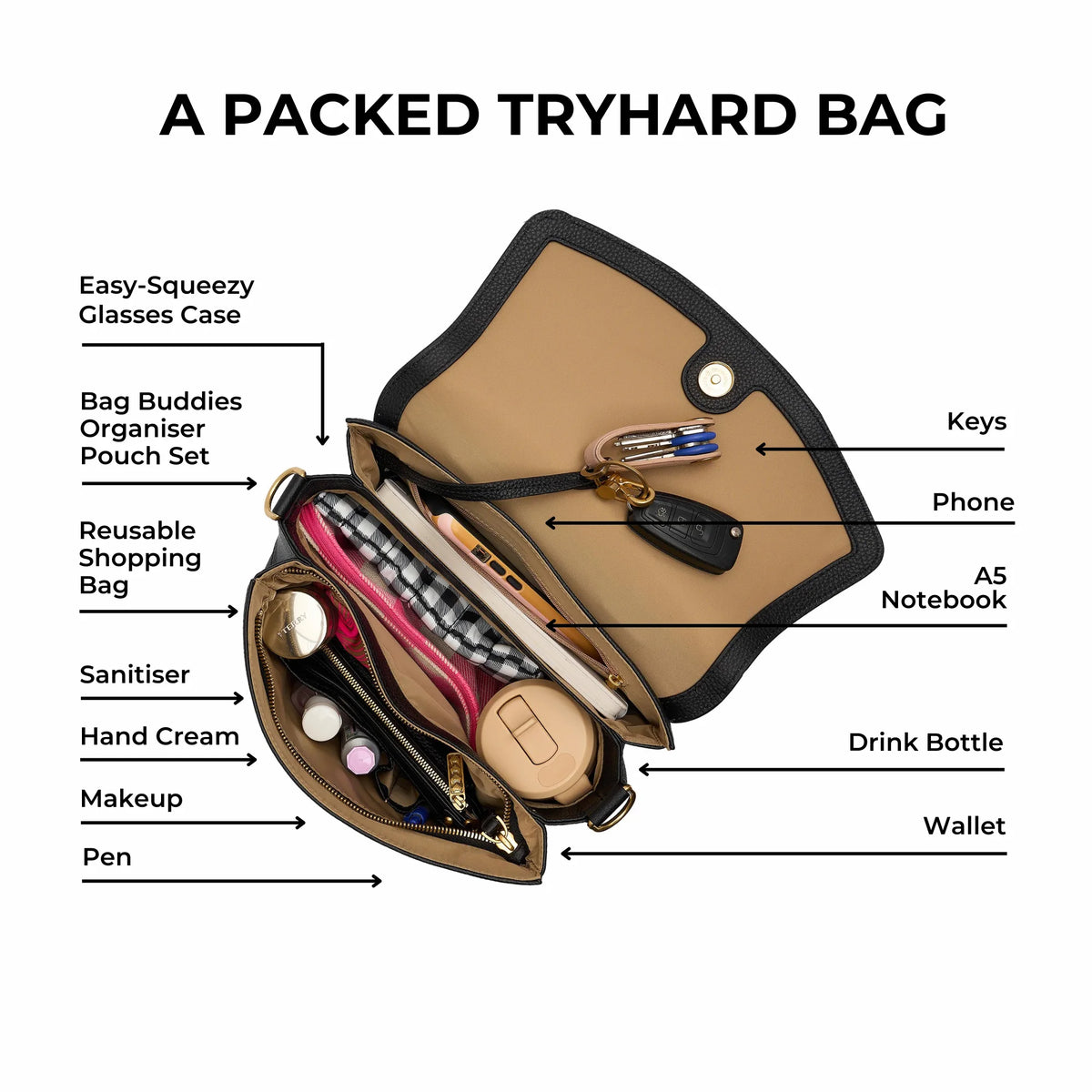Leather Tryhard Crossbody Handle Bag -- Cobalt