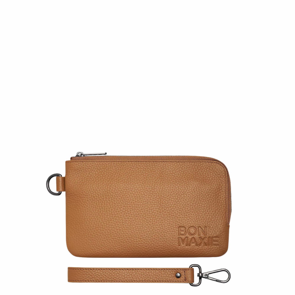 Leather Phone Wallet Pouch -- Tan