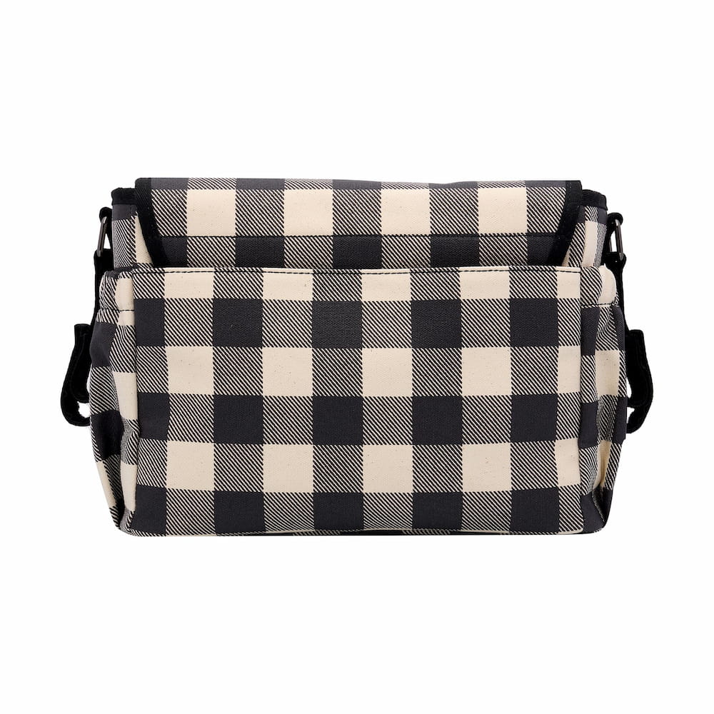 Carryall Pram Caddy - Black Gingham Bags Gunmetal