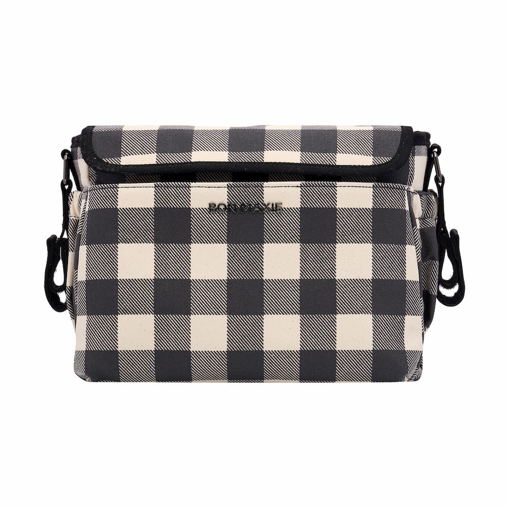 Carryall Pram Caddy - Black Gingham Bags Gunmetal