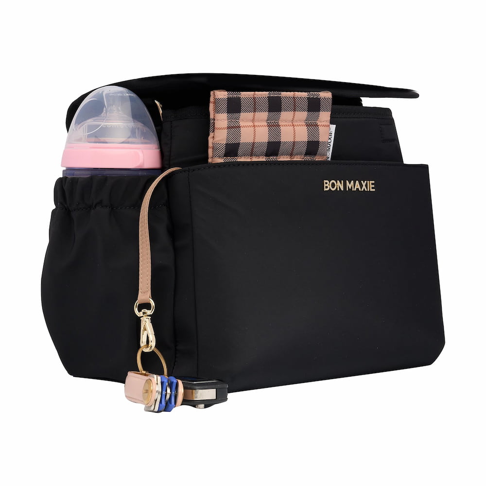 Carryall Pram Caddy - Black Gingham Bags Gunmetal