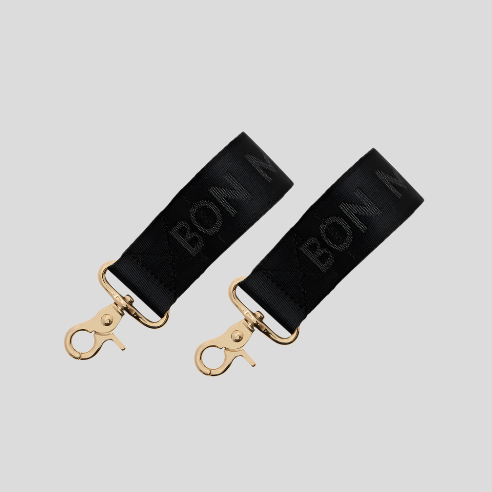 No - Slip Velcro Pram Straps - Black Baby Accessories Gold