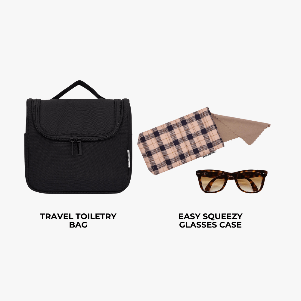 Toiletry Bag + Glasses Case Bundle - Neutrals Value Bundles