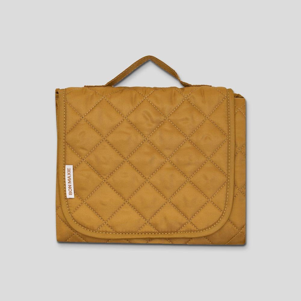 Quilted Change Mat Nappy Clutch - Khaki Gold Baby Accessories KHAKI GOLD QUILTED