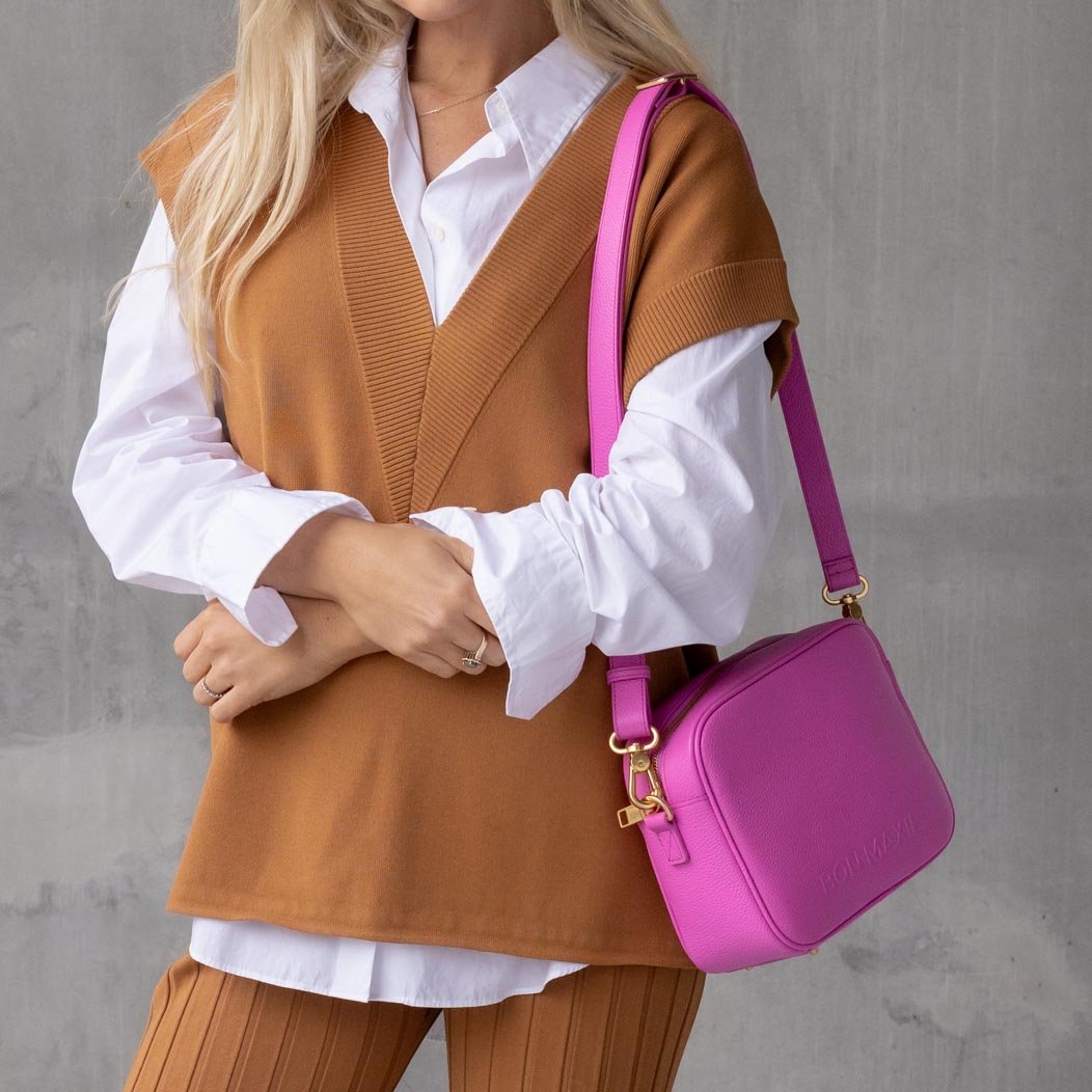 Sidekick Crossbody Bag - Fuchsia Bags Brushed Gold