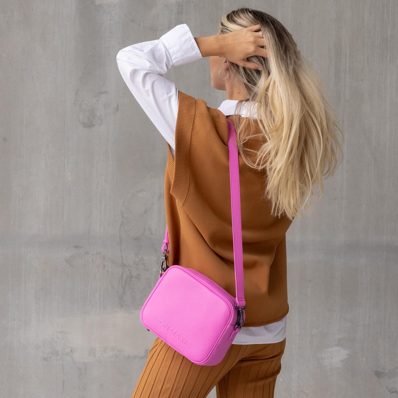 Sidekick Crossbody Bag - Fuchsia Bags Brushed Gunmetal