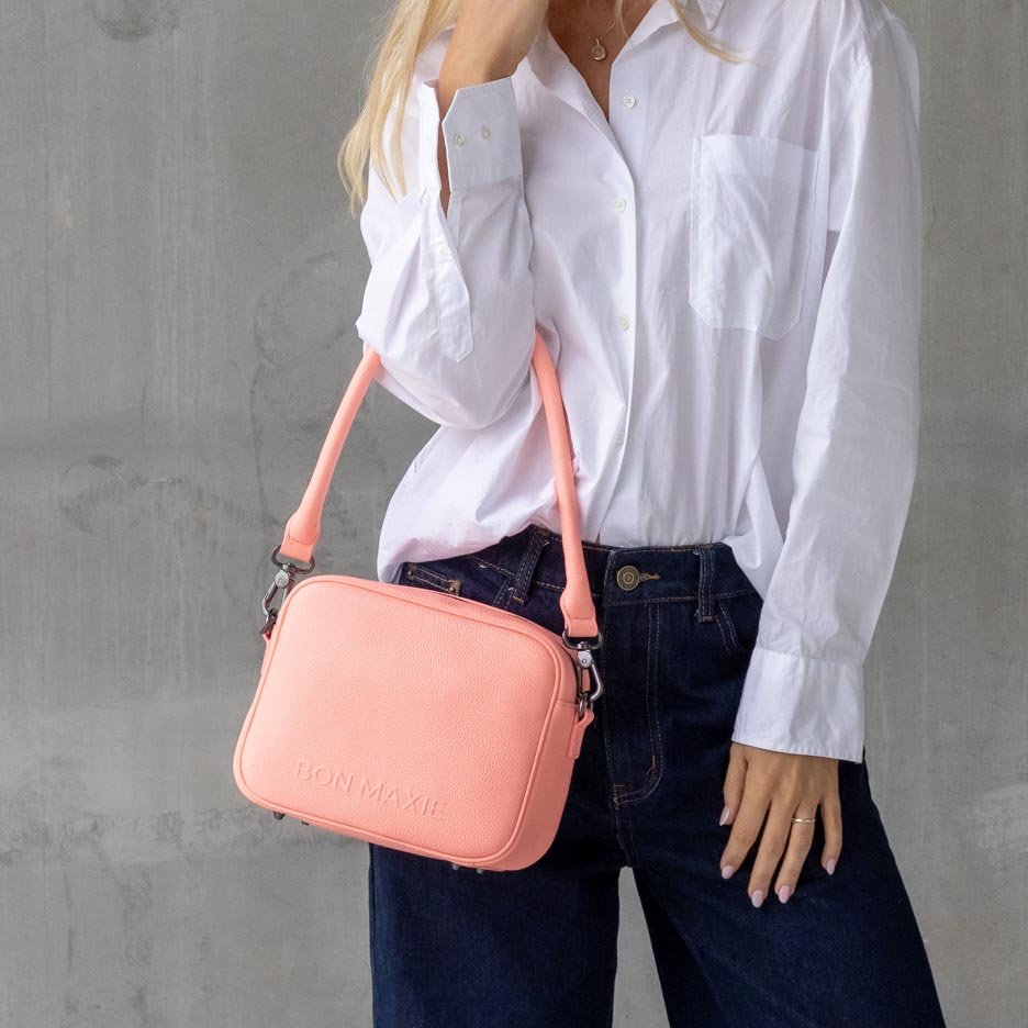 Sidekick Crossbody Bag - Electric Peach Bags Brushed Gunmetal