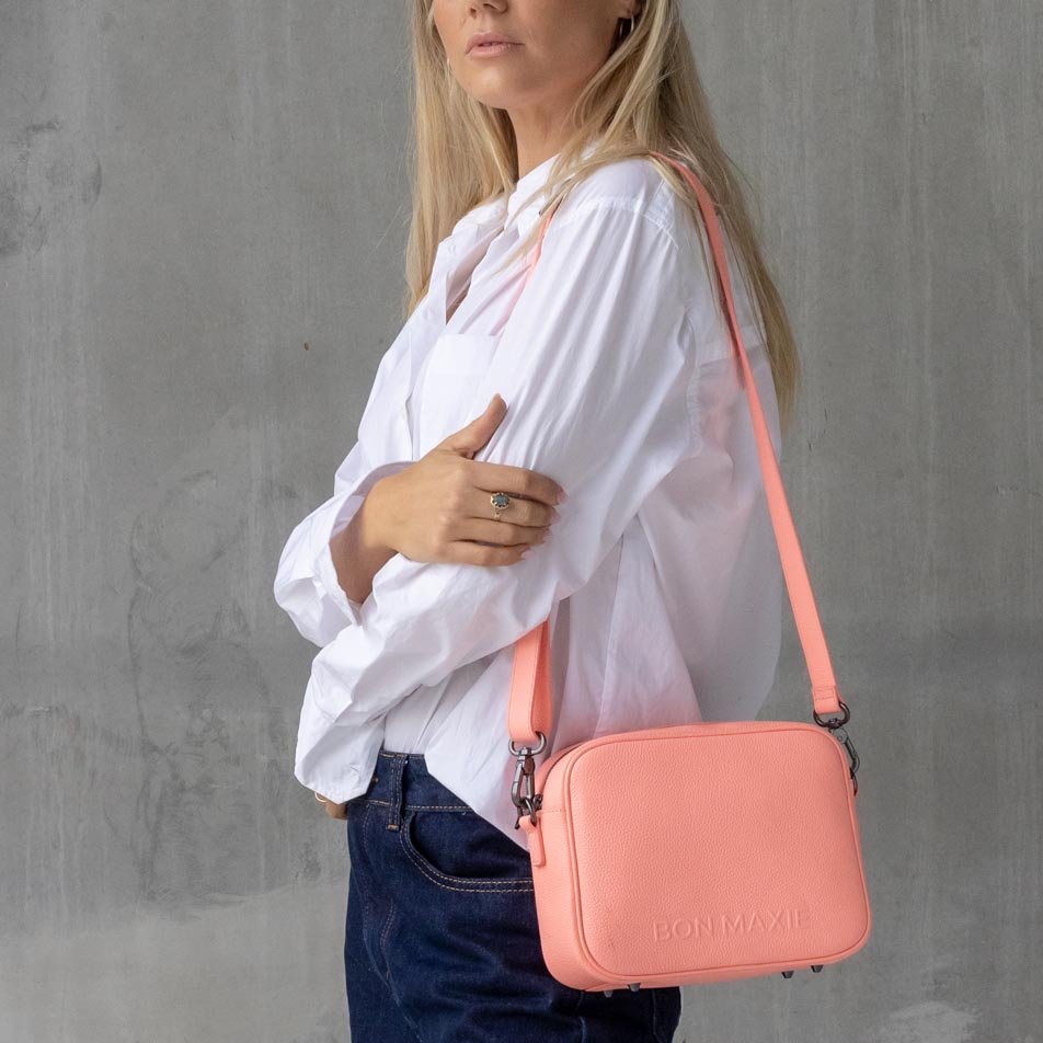 Sidekick Crossbody Bag - Electric Peach Bags Brushed Gunmetal