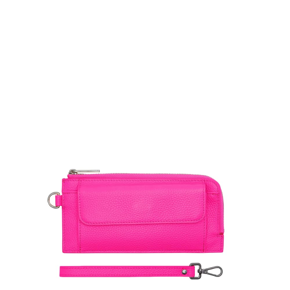 Everyday Slimline Wallet - Neon Pink Wallets Brushed Gunmetal