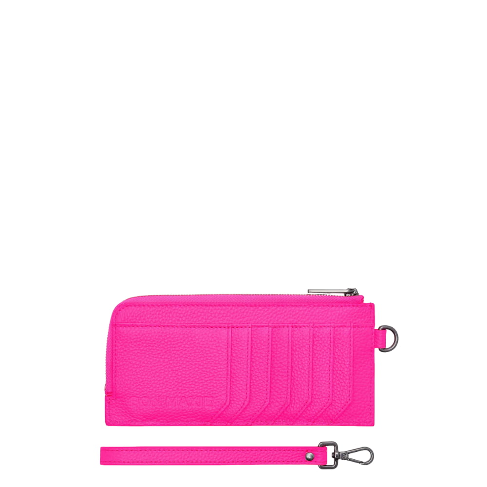 Everyday Slimline Wallet - Neon Pink Wallets Brushed Gunmetal