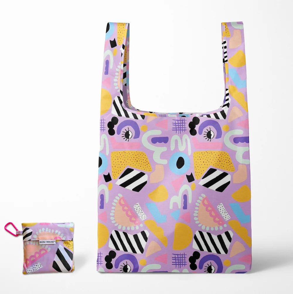 Reusable Shopping Bag - 2 Sizes - Eye Love Purple Reusable Shopping Bags Mega