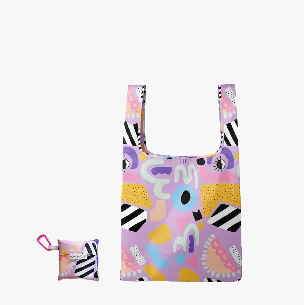 Reusable Shopping Bag -- Eye Love Purple - 2 Sizes