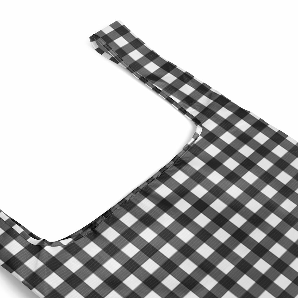 Reusable Shopping Bag - 2 Sizes - Black Small Gingham Reusable Shopping Bags Mega