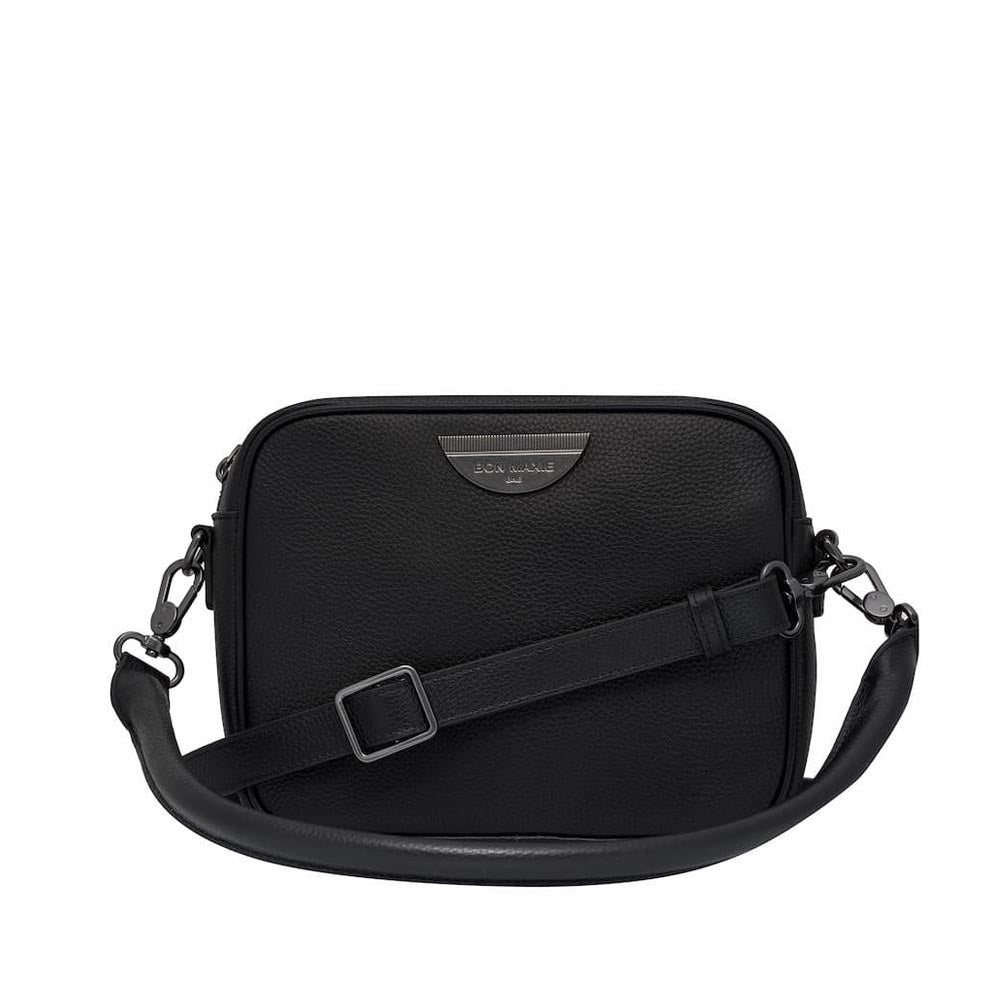 Classic Leather Sidekick Crossbody Bag - Black Bags Brushed Gunmetal