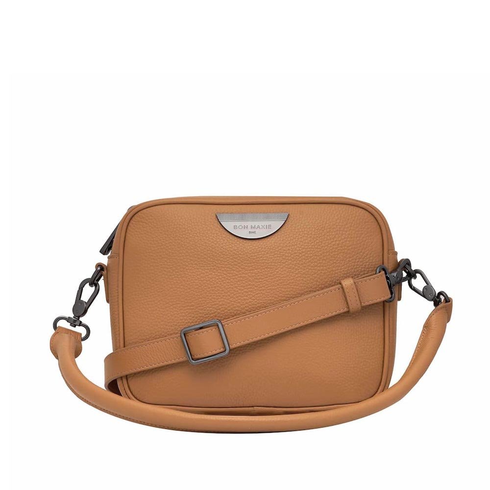 Classic Leather Sidekick Crossbody Bag - Tan Bags Brushed Gunmetal