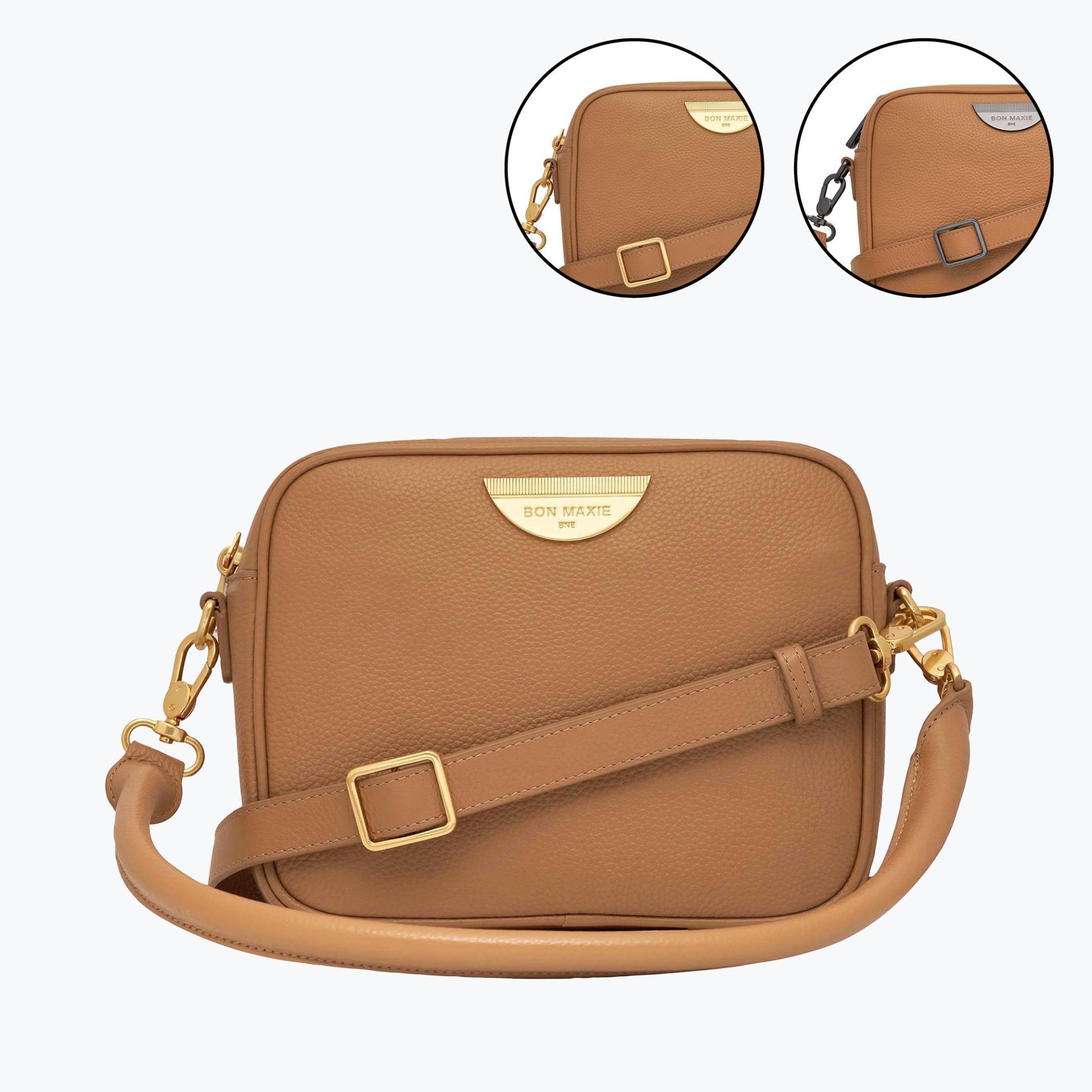 Classic Leather Sidekick Crossbody Bag - Tan Bags Brushed Gold