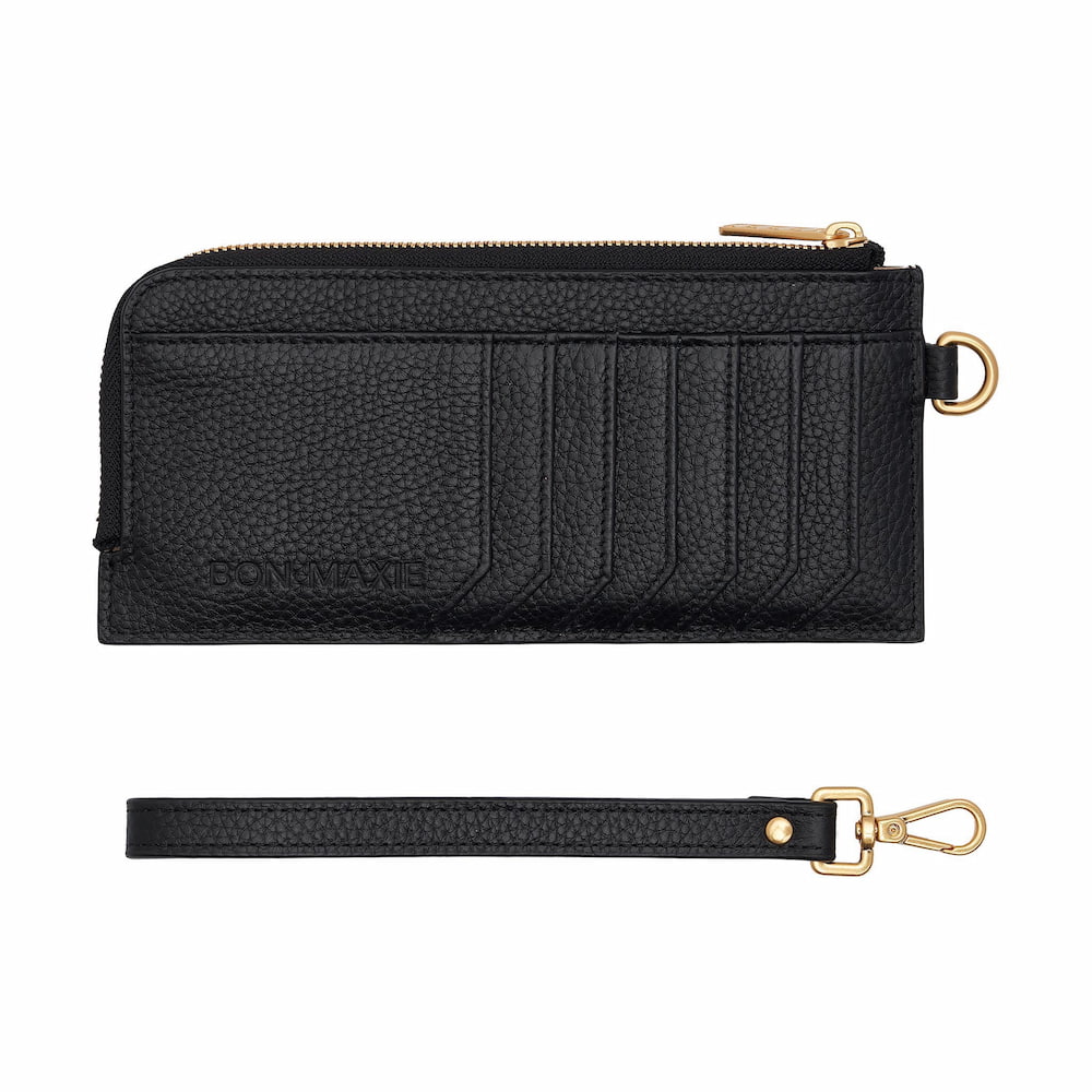 Everyday Slimline Wallet - Black Wallets Brushed Gold