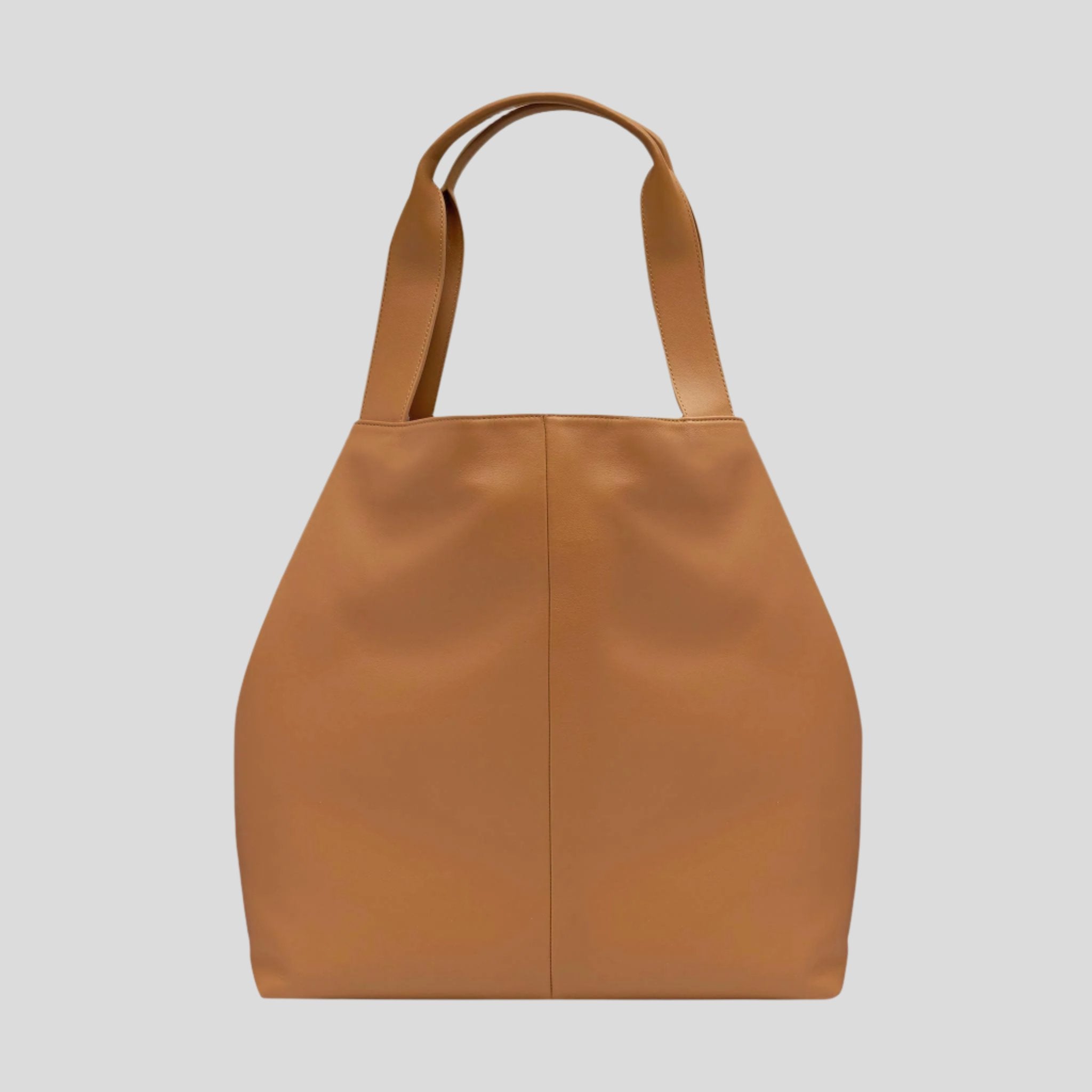 Slouchy Expandable Tote Bag -- Tan