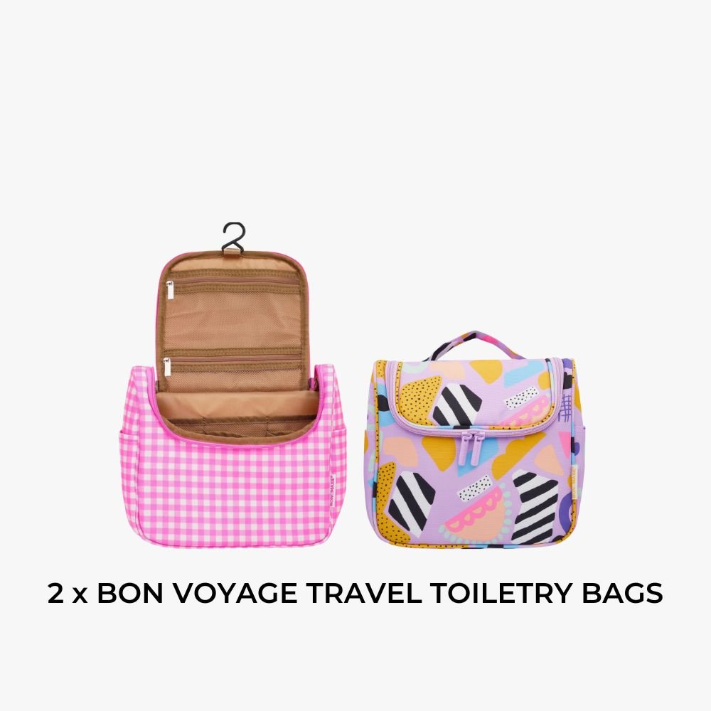 Toiletry Bag Double Bundle - Eye Love Purple/Pink Gingham Value Bundles