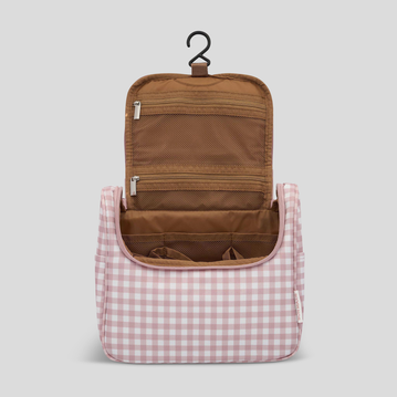 Bon Voyage Travel Toiletry Bag -- Milk Tea Gingham