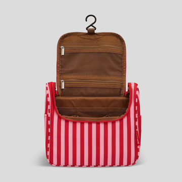 Bon Voyage Travel Toiletry Bag -- Pink and Red Stripe